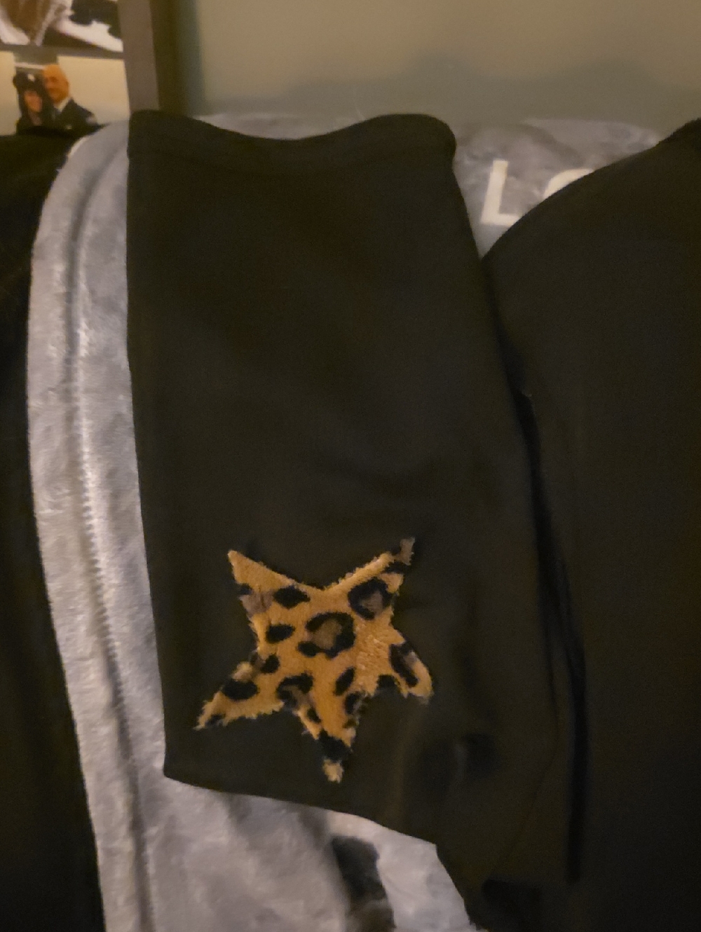 POL Black Sweatshirt with Leopard Print USA Design PTP 23 Very Nice Bell Mid Sle - Picture 6 of 7